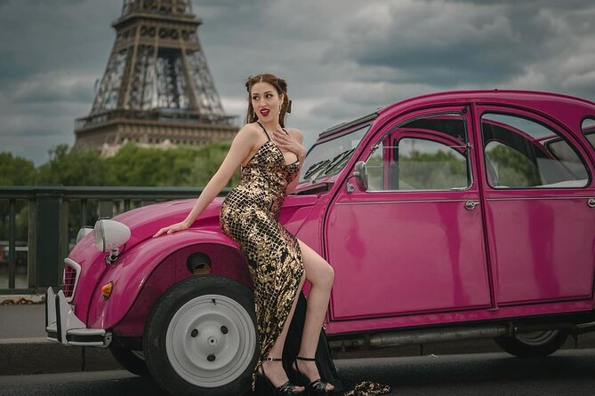 1h30 Private Guided Tour in a Pink Citroën 2CV - Champs-Élysées And The Eiffel Tower Photo Moment That Lands Fast