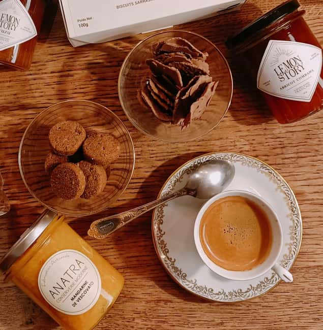 A French "Tea Time" in Paris - What You Taste: Flan, Lemon Madeleine, Chocolate Fondant, and Brioche With Jam