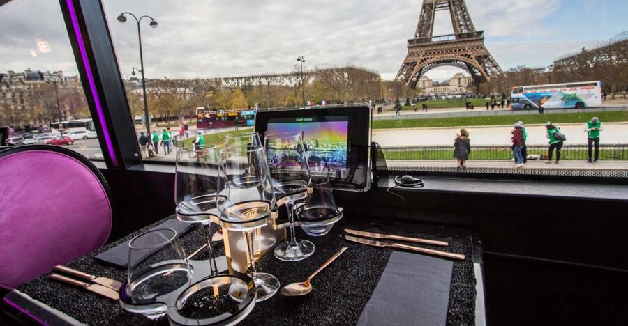 Champs Elysées Bus Toqué Lunch w/ a Glass of Champagne - The 12:30 PM Departure, Rive Gauche Route, And How the Guide Keeps You Oriented