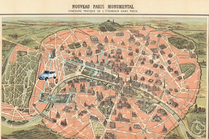 Classic Tour of Paris in 2CV CITROEN - The 1-Hour Highlights Loop: Eiffel to Arc to the Big Central Sights