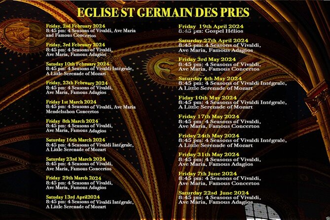 Classical Music Concert Saint Germain des Prés Church - Tickets and value: is $60.01 worth it?