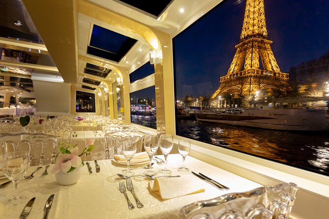 Dinner Cruise Prestige Check-out from the Eiffel Tower - A glass-roof dinner with Eiffel views, and why that matters