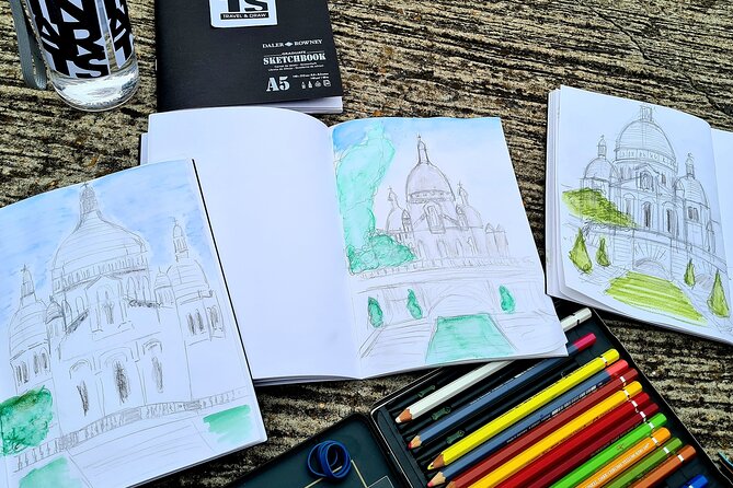 Drawing workshop / creative notebook during an unusual walk in Montmartre - Materials and tool choices: why this workshop feels hands-on