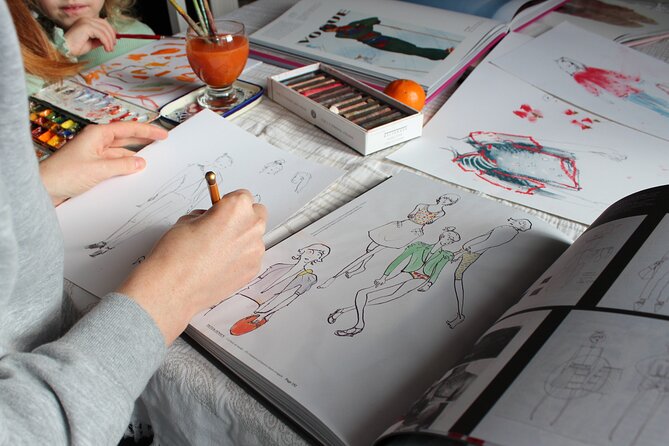 Fashion Design Workshop & Brunch on a Seine River Boat in Paris - Painting With Watercolors on Board: Turning Pencil Lines Into Color
