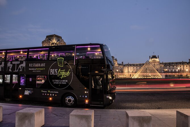 Paris Dinner Bus Toque with Wine Tastings from Champs-Elysees - Your table setup: from panoramic roof to tablet guide