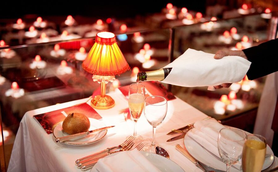 Paris: Dinner Show at the Moulin Rouge - The dinner in the Belle Époque hall: champagne and menu choices