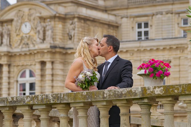 Paris Luxembourg Garden Wedding Vows Renewal Ceremony with Photo Shoot - Luxembourg Gardens vow renewal, with photos that feel like you