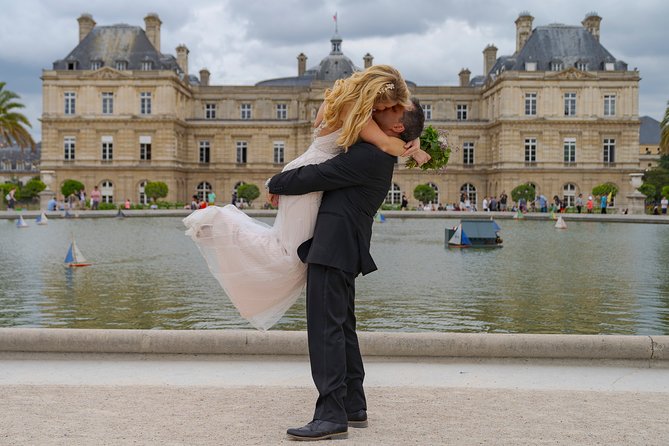 Paris Luxembourg Garden Wedding Vows Renewal Ceremony with Photo Shoot - Fontaine de Médicis: where the vow renewal moment lands