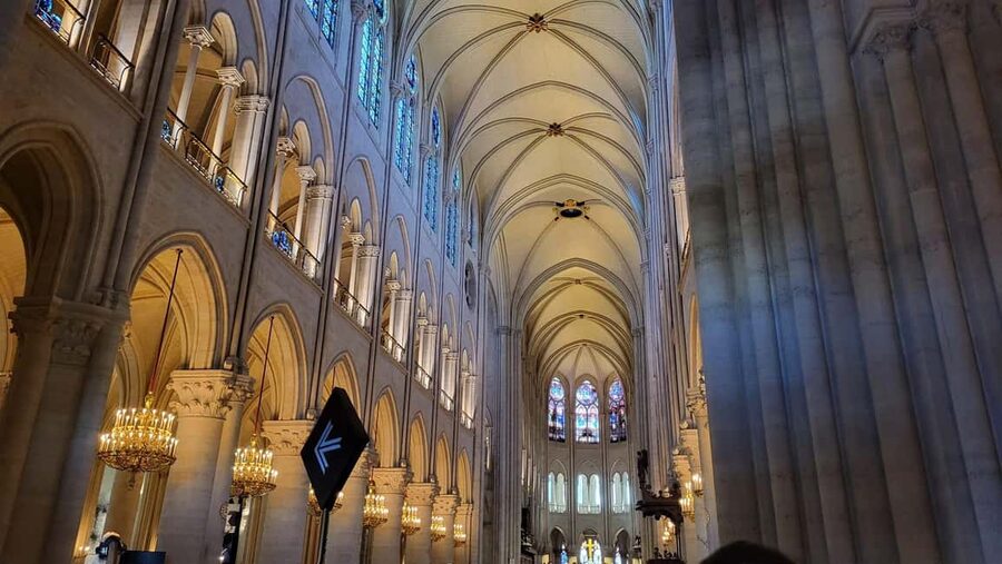 Paris: Notre Dame Exterior, Latin Quarter Tour and Pantheon - San Severino, a quick interior taste of Flamboyant Gothic