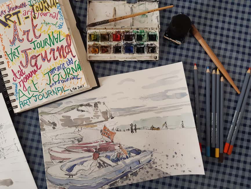 Paris: Plein Air Sketching Course, Drawing & Watercolor - The 3 hour sketching flow: cafe warm up, then street practice