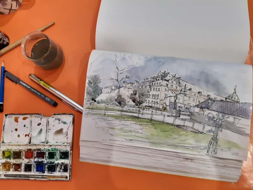 Paris: Plein Air Sketching Course, Drawing & Watercolor - Meeting Pauline at 9:30 AM in a different Paris neighborhood