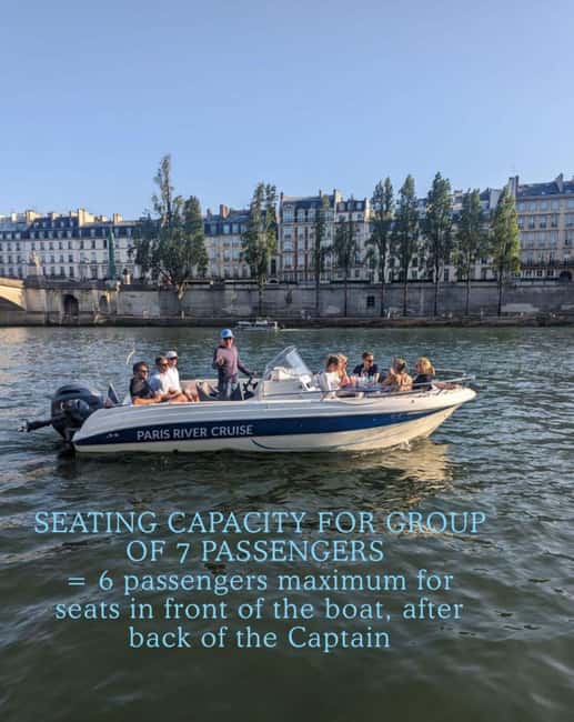 Paris Private Boat Seine River with Captain Guide - Value for money: $541 per group up to 7