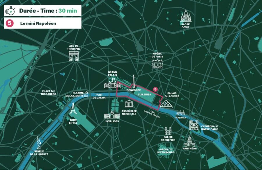 Paris : Private guided tour in Rickshaw bike - Napoléon - Mini Napoléon in 30 minutes: Louvre to Seine views, fast and focused