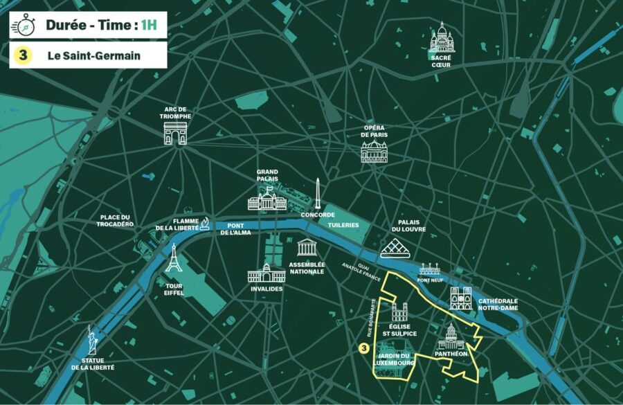 Paris : Private guided tour Rickshaw bike - Saint-Germain - The 1-hour Saint-Germain route with 20+ photo stops
