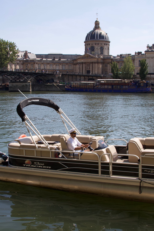 Paris: Seine River Private Guided Pontoon Boat Cruise - Skippers and storytelling, what the guide adds in real life
