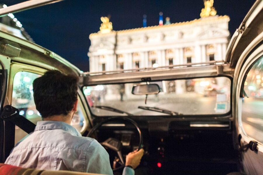 Private tour of Paris by Night with Champagne - A Champagne night ride in a vintage Citroen 2CV