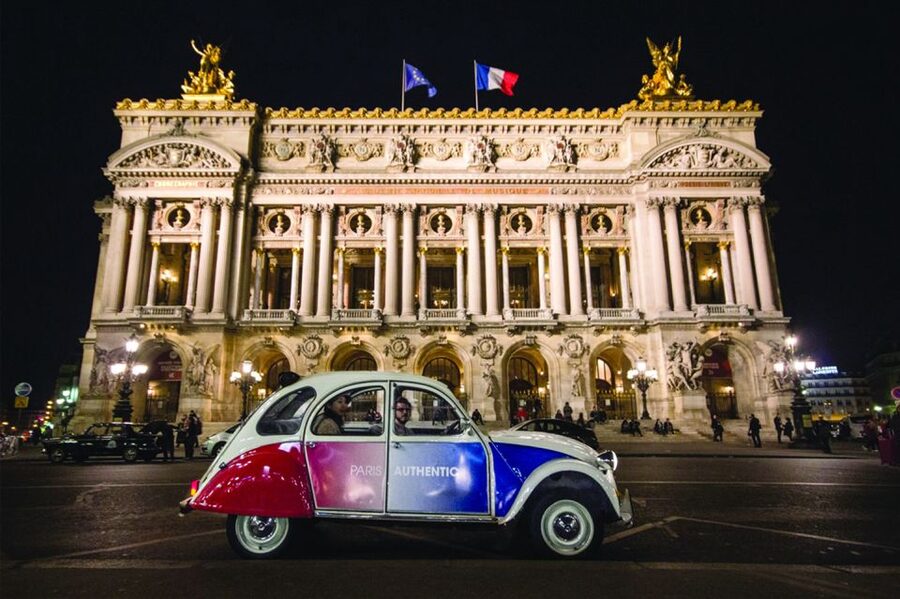 Private tour of Paris by Night with Champagne - Champs Elysees, Arc de Triomphe, and Opera Garnier at night